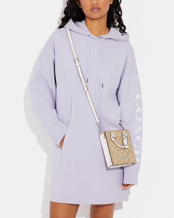 coach north south mini tote in signature canvas