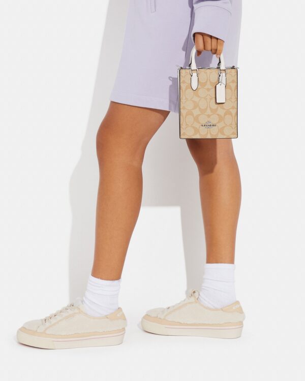 coach north south mini tote in signature canvas