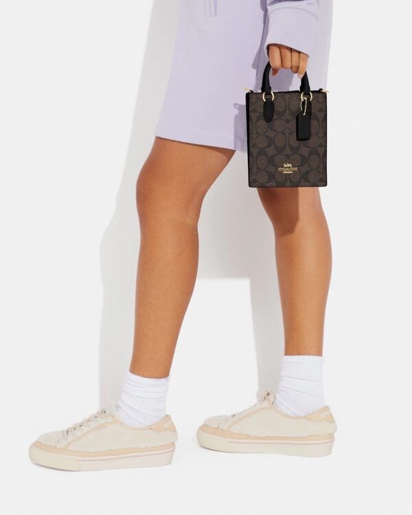 coach north south mini tote in signature canvas