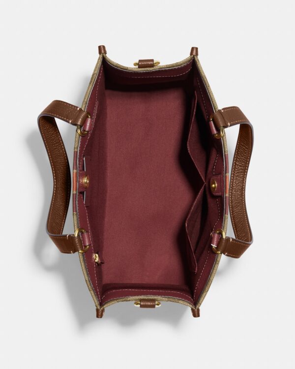 coach dempsey carryall in signature jacquard with stripe and coach patch