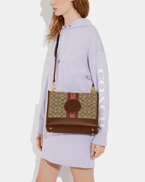 coach dempsey carryall in signature jacquard with stripe and coach patch