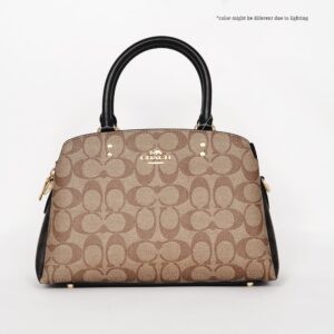 coach mini lillie carryall in blocked signature canvas