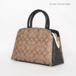 coach mini lillie carryall in blocked signature canvas