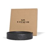 coach boxed plaque and harness buckle cut to size reversible belt, 38mm