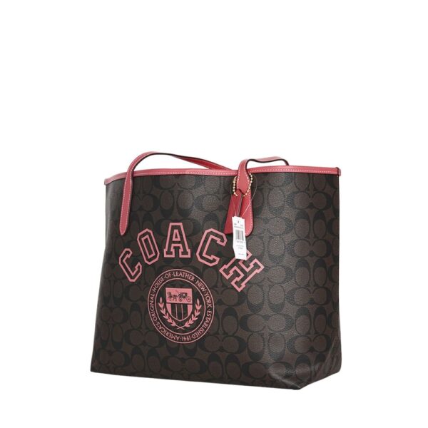 coach city tote in signature canvas with varsity motif
