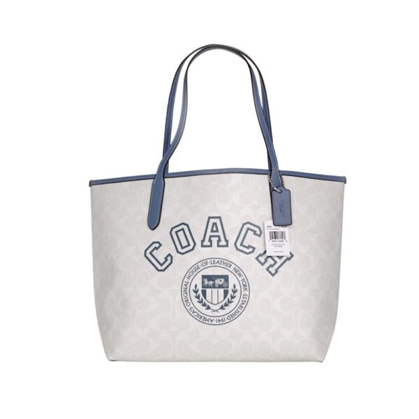 coach city tote in signature canvas with varsity motif