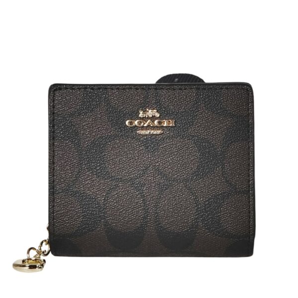 coach snap wallet in signature canvas