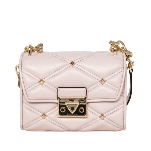 michael kors serena small flap crossbody in powder blush