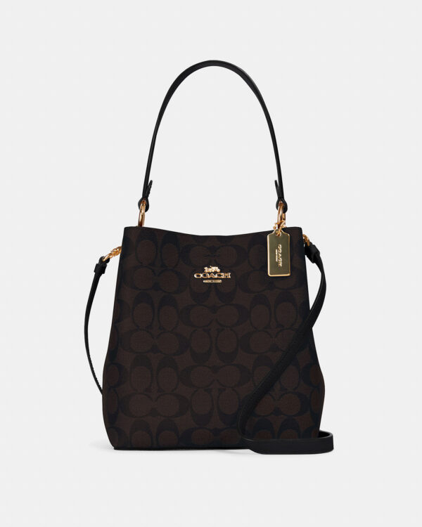 coach small town bucket in signature canvas