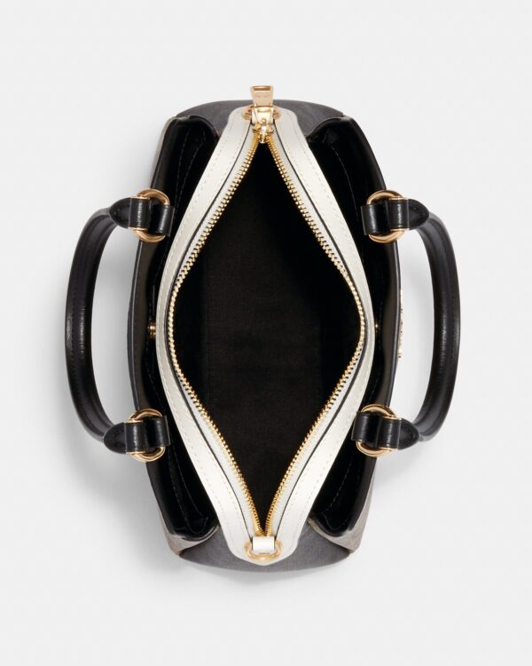 coach mini lillie carryall in blocked signature canvas