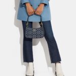 coach teri shoulder bag in signature chambray