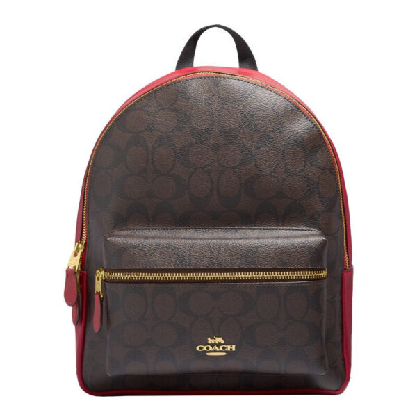 coach medium charlie backpack in signature canvas