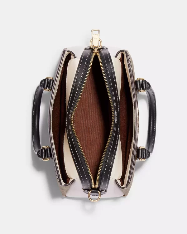 coach mini darcie carryall in colorblock signature canvas