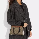 coach mini darcie carryall in colorblock signature canvas