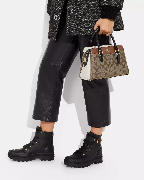 coach mini darcie carryall in colorblock signature canvas