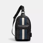 coach west pack in signature canvas with varsity stripe