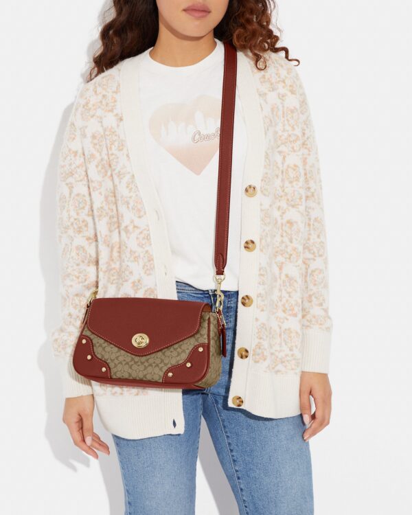 coach millie shoulder bag in colorblock signature canvas