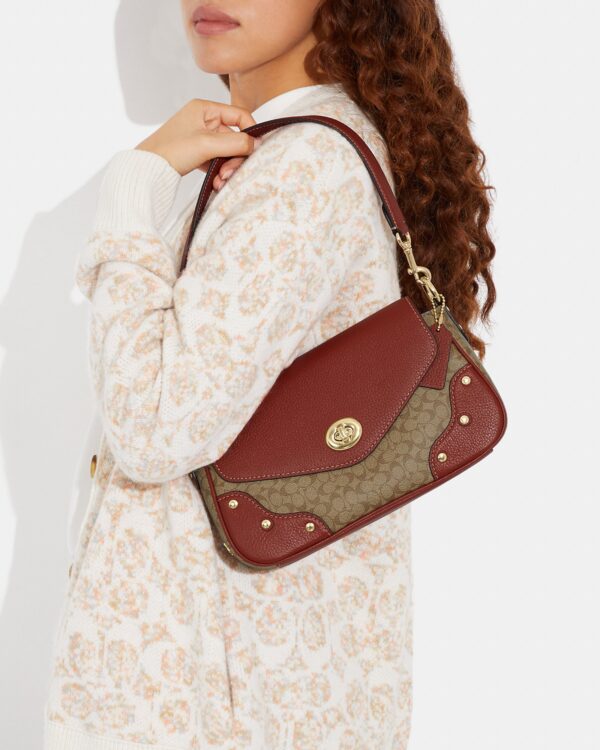 coach millie shoulder bag in colorblock signature canvas