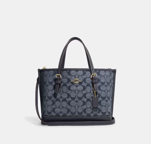 coach mollie tote 25 in signature chambray