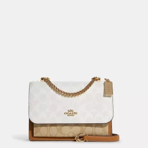 coach klare crossbody in blocked signature canvas