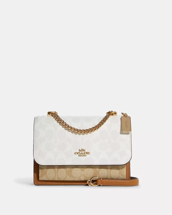 coach klare crossbody in blocked signature canvas