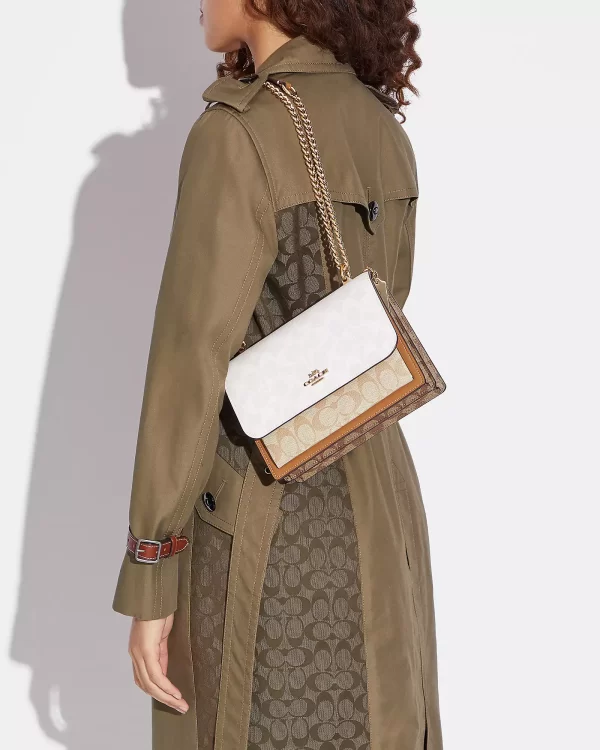 coach klare crossbody in blocked signature canvas