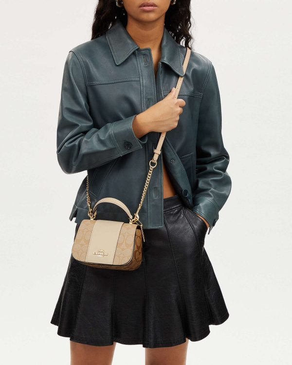 coach lysa top handle satchel in signature canvas coach lysa top handle satchel in signature canvas