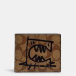 coach 3 in 1 wallet in signature canvas with rexy by guang yu