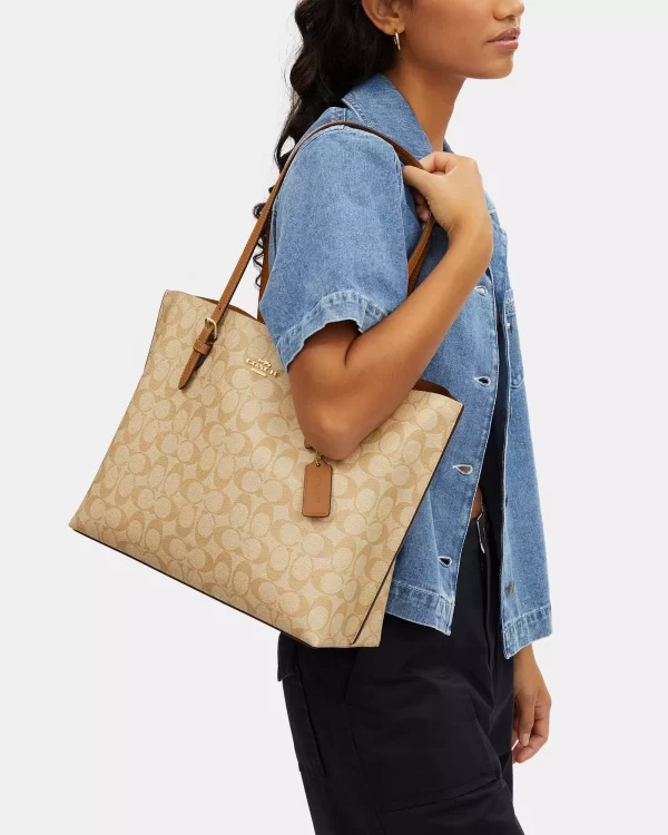 coach mollie tote in signature canvas