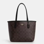 coach mini city tote in signature canvas