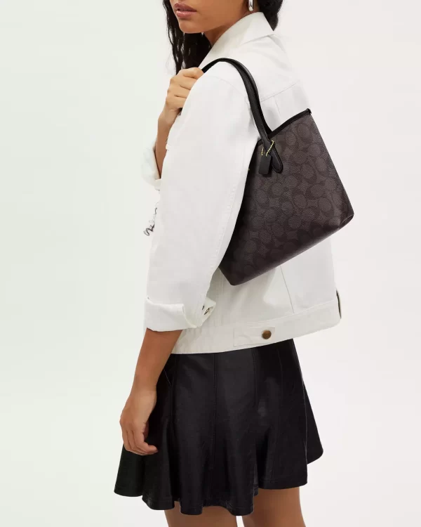 coach mini city tote in signature canvas