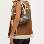 coach mini city tote in signature canvas with horse and sleigh