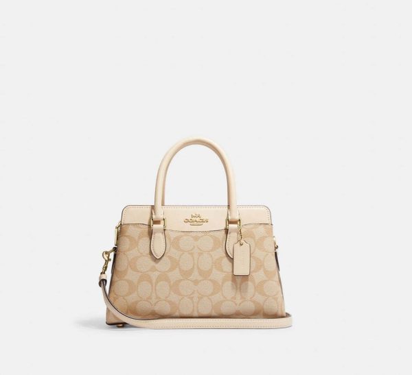 coach mini darcie carryall in blocked signature canvas ( eta 2 april )