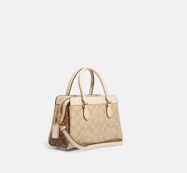 coach mini darcie carryall in blocked signature canvas ( eta 2 april )