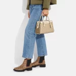 coach mini darcie carryall in blocked signature canvas ( eta 2 april )