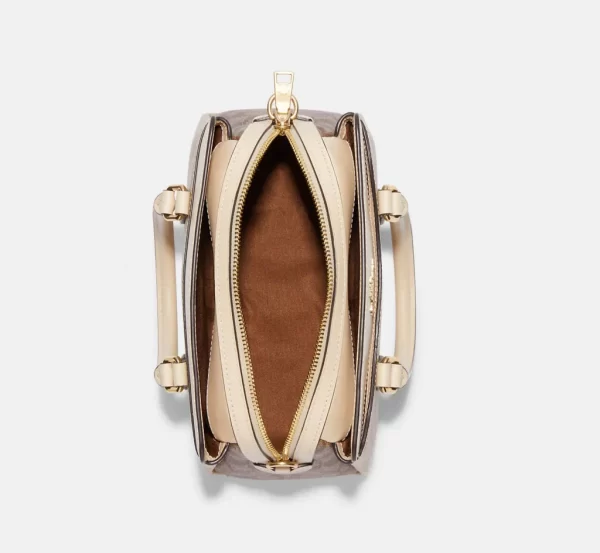 coach mini darcie carryall in blocked signature canvas ( eta 2 april )