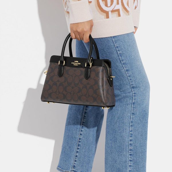 coach mini darcie carryall in signature canvas ( eta 2 april )