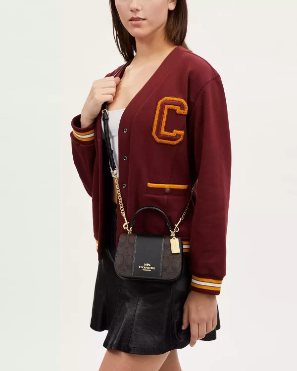 coach lysa top handle in signature canvas