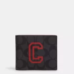 coach 3 in 1 wallet in signature canvas with varsity motif
