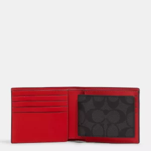 coach 3 in 1 wallet in signature canvas with varsity motif