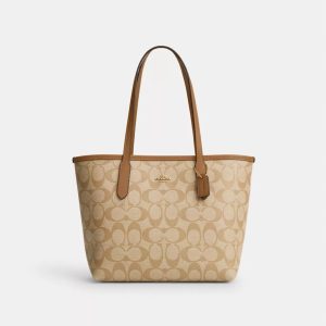 coach mini city tote in signature canvas ( eta 5 6 april )