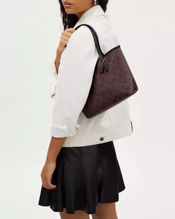 coach mini city tote in signature canvas (oxblood) ( eta 5 6 april )