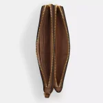 coach double zip wallet in signature canvas