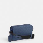 coach charter slim crossbody in signature canvas jacquard