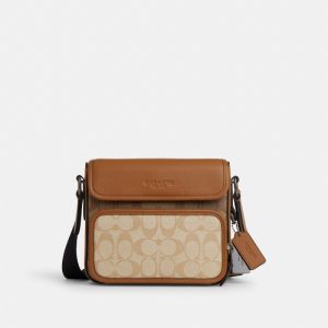 coach sullivan flap crossbody in colorblock signature canvas