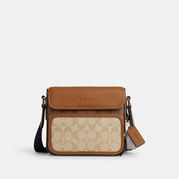 coach sullivan flap crossbody in colorblock signature canvas