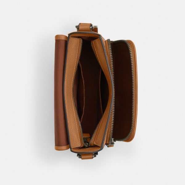 coach sullivan flap crossbody in colorblock signature canvas