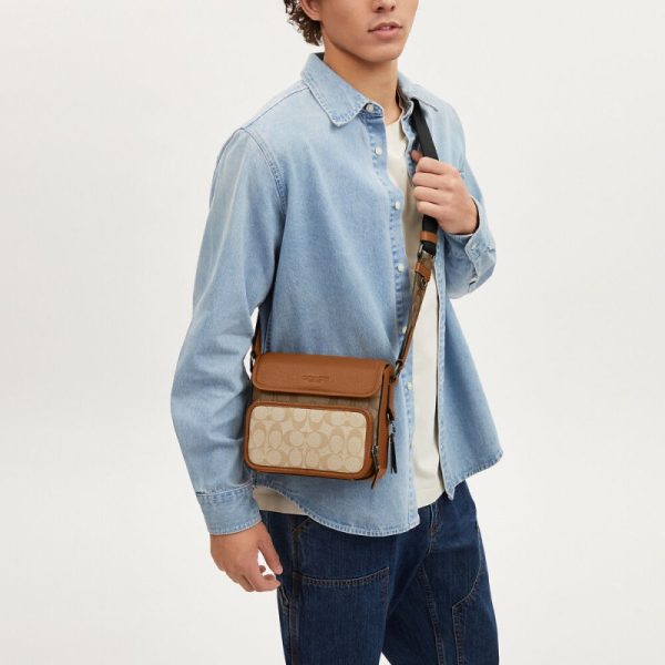 coach sullivan flap crossbody in colorblock signature canvas