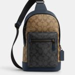 coach west pack in colorblock signature canvas