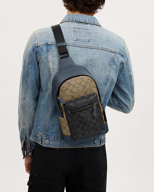 coach west pack in colorblock signature canvas